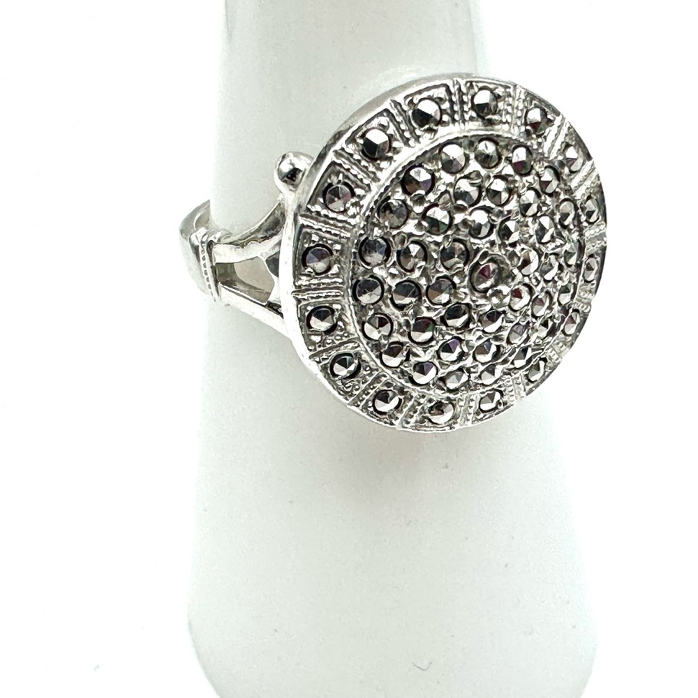 🩶 Art Deco sterling rhodium plate ring 🩶
